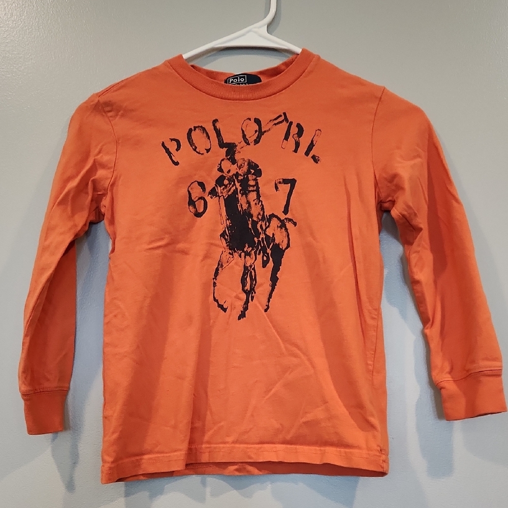 Polo by Ralph Lauren Kids Orange Long Sleeve Shirt Size Small